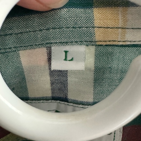 IZOD Men's Green Plaid Shirt size large - Picture 4 of 5
